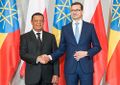 Morawiecki with Mulatu Teshome, Warsaw, Poland 2018