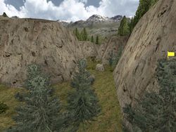 low, flat-topped summit