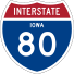Interstate 80 (Iowa) route marker