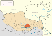 Location of Lhasa Prefecture in the Tibet Autonomous Region