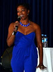 Tiffany Haddish, during a performance October 21, 2013, at Incirlik Air Base, Turkey. Sponsored by Armed Forces Entertainment to service members overseas.