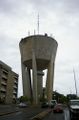A water tower in Palmerston, Northern Territory with radio broadcasting and communications antennas.