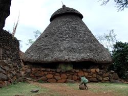 Boy playing in Konso village.JPG