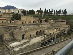 View from above Herculaneum showing the docks