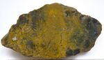 Brecciated yellow-and-green jasper, cut and polished, Kara Dag, Crimea