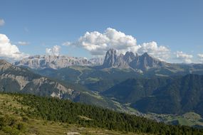 Val Gardena with Sella and Saslonch from Resciesa.JPG