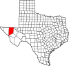 State map highlighting Culberson County