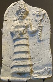 Babylonian terracotta relief of Ishtar from Eshnunna (early second millennium BCE)