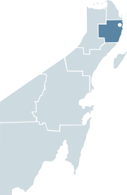 Location of Cancun within Quintana Roo