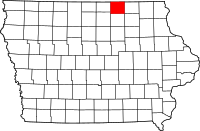 Map of Iowa highlighting
