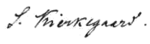 A signature, in a forward-slanting cursive script, which reads "S. Kierkegaard."
