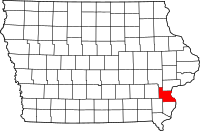 Map of Iowa highlighting