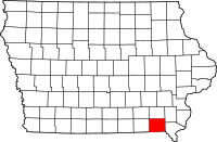 Map of Iowa highlighting