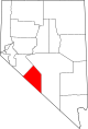 State map highlighting Esmeralda County