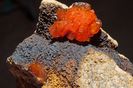 Crystals of vanadinite and siderite, from Taouz Er Rachidia Province, Meknès-Tafilalet Region, Morocco