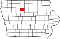 Map of Iowa highlighting