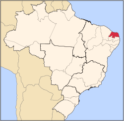 Location of State of Rio Grande do Norte in Brazil