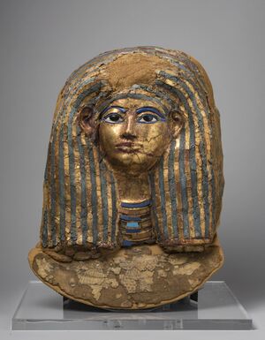 قناع كرتوناج مطلي ومذهب.