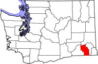 Map of Washington highlighting كولومبيا