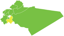 موقع منطقة مركز ريف دمشق في محافظة ريف دمشق