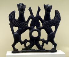 Bronze griffins from ancient Luristan, Iran, 1st millennium BC. Vorderasiatisches Museum Berlin.
