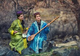 فنانو پامير واخي في وادي گوجال، پاكستان.