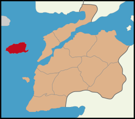 Map showing Gökçeada District in Çanakkale Province