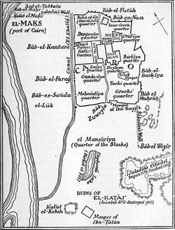 Old black-and-white map of Cairo