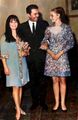 Salah Zulfikar, Shadia and a Russian actress at a cinematic event for A Taste of Fear in Semiramis InterContinental Hotel, Cairo in 1969
