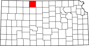 Map of Kansas highlighting Phillips County