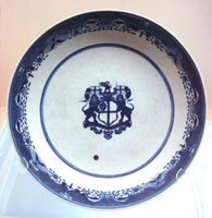 Blue and white export plate, Jingdezhen, Qing Qianlong (1736-1795).