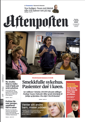 Aftenpostens forside 6. februar 2023.png