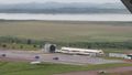 The old terminal building of the Entebbe International Airport as seen from the air.