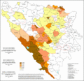 Share of the Croatian language in Bosnia and Herzegovina by municipalities in 2013