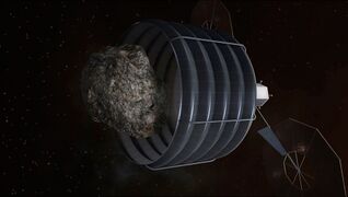 Illustration of proposed asteroid capture by Keck Institute for Space Studies made for Asteroid Redirect Mission