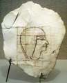 Ostracon found from the dump below Senenmut's tomb chapel (SAE 71) thought to depict his profile. Now residing in the Metropolitan Museum.