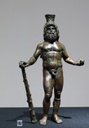 Statuette possibly of Serapis (but note the herculean club) من Begram، أفغانستان