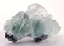 Pastel green fluorite crystal on galena