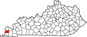 Map of Kentucky highlighting Carlisle County