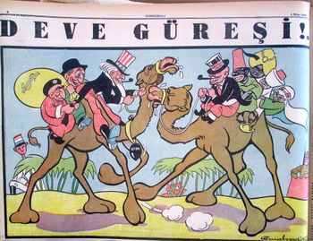 مصارعة الجمال، 1945. كيف كانت تركيا بعنصرية ترى العرب واليهود في 1945. العرب في عيون الأتراك.