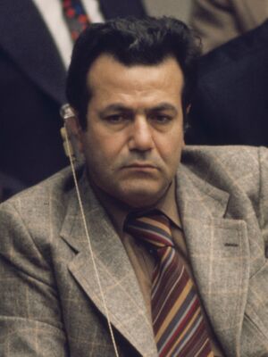 Farouk Kaddoumi, spokesperson Palestine Liberation Organization, United Nations, New York (cropped).jpg