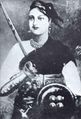 Lakshmibai, Rani of Jhansi, one of the principal leaders of the Great Uprising of 1857, who had lost her kingdom by the Doctrine of lapse