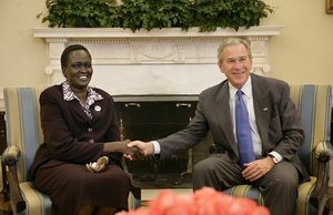 Rebecca nyandeng de mabior with george bush february 10 2006-11.jpg