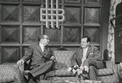 الرئيس رفائل كالديرا يحاوره ماريانو پيكون سالاس في برنامج La Hora Nacional على RCTV، في عام 1958.