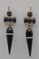 Victorian banded agate ear rings