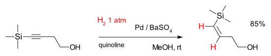 4-(trimethylsilyl)-3-butyn-1-ol hydrogenation