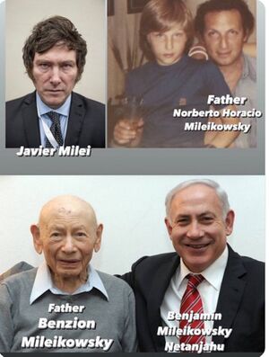 والد خافيير ميلي واسمه الاصلي وبن صهيون نتنياهو واسمه الاصلي.