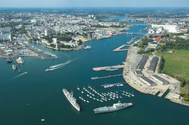 Aerial view of the harbour of Lorient