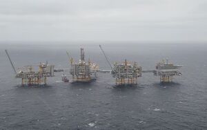 Johan Sverdrup oilfield platforms in the North Sea, Norway December 3, 2019.jpg