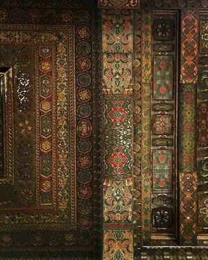 جزء من سقف قاعة العرش، في قلعة حلب